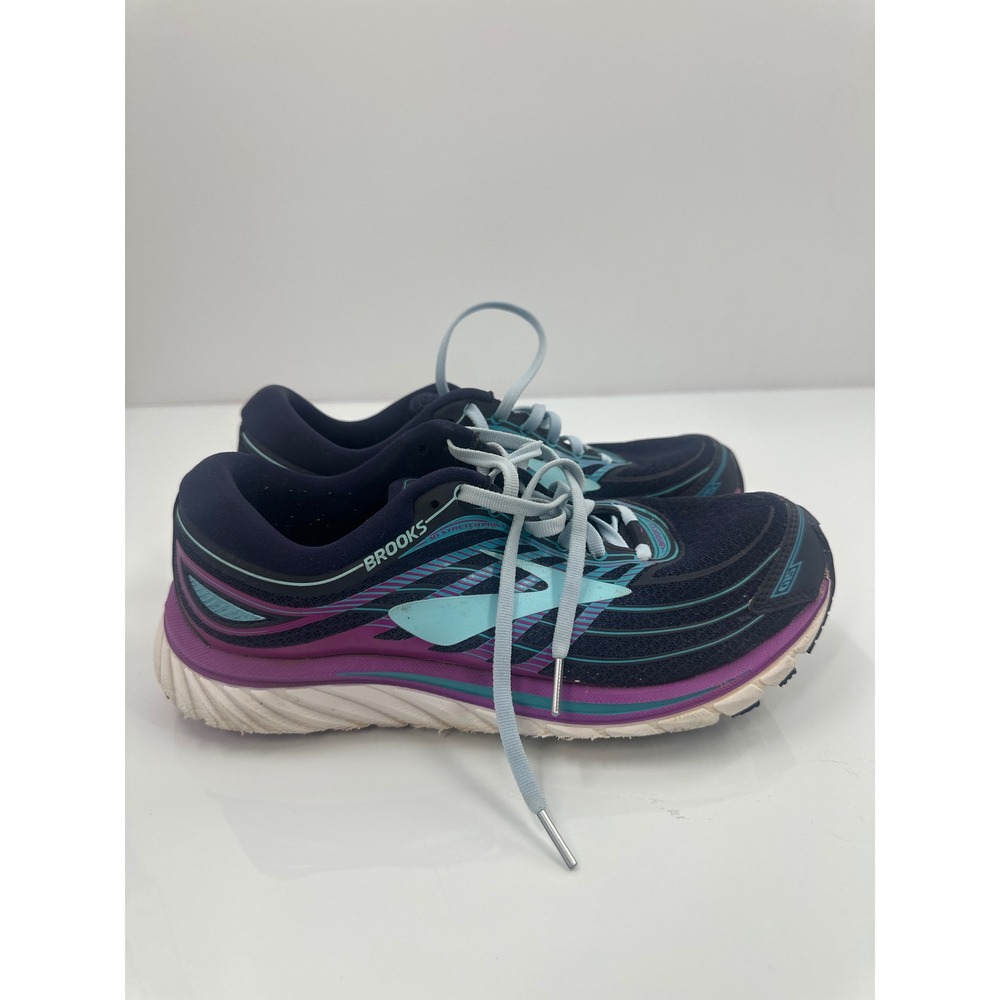 Brooks Glycerin 15 Womens Running Shoes Navy Purple Teal Wide D Size 9